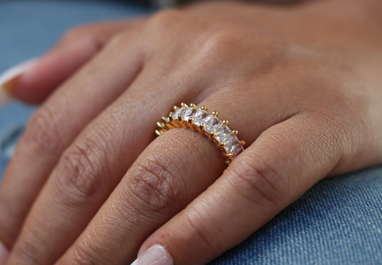 18K Gold-Filled Zirconia Pave Rings