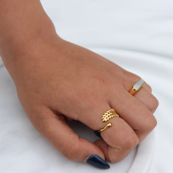 18K Gold-Filled Olive Leaf Ring