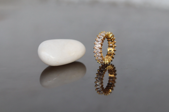 18K Gold-Filled Zirconia Pave Rings