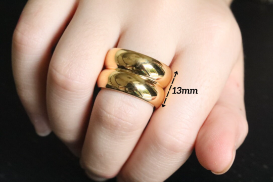 18K Gold-Filled Double Band Chunky Ring
