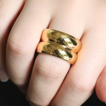 18K Gold-Filled Double Band Chunky Ring