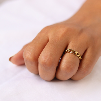 18K Gold-Filled Dainty Cuban Link Ring