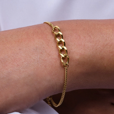 18K Gold-Filled Cuban Link Chain Bracelet
