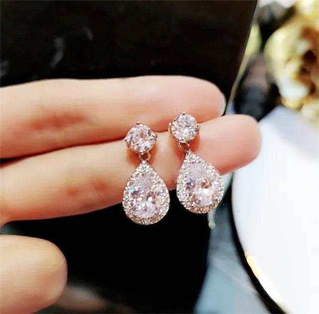 CZ Teardrop Earrings