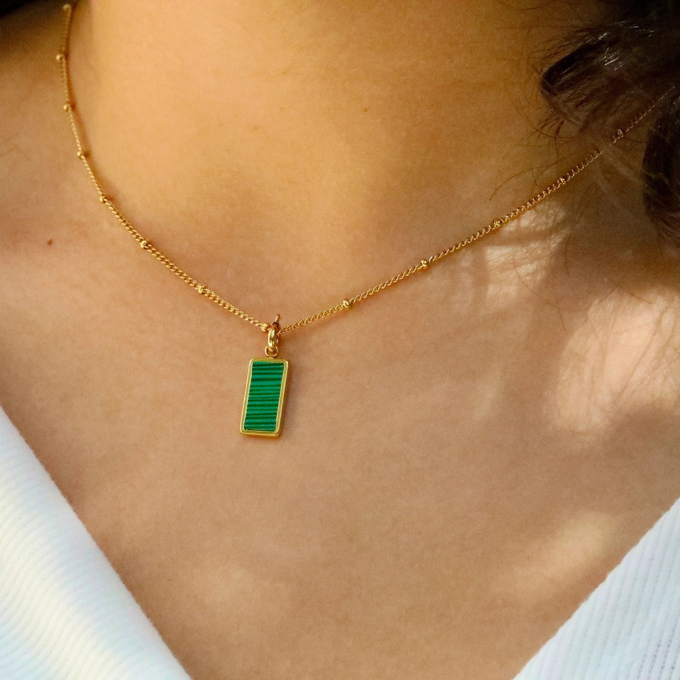 Dainty Green Pendant Necklace