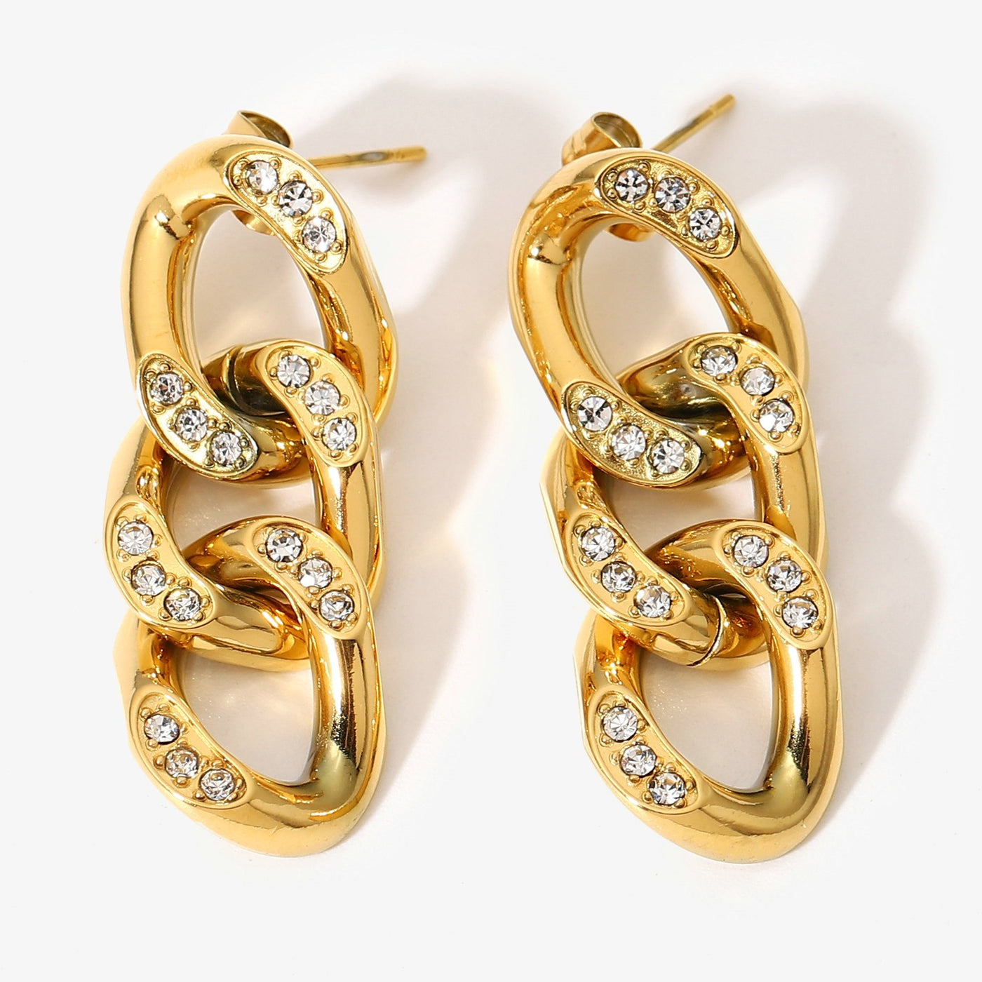 Zircon Curb Drop Earrings For sale