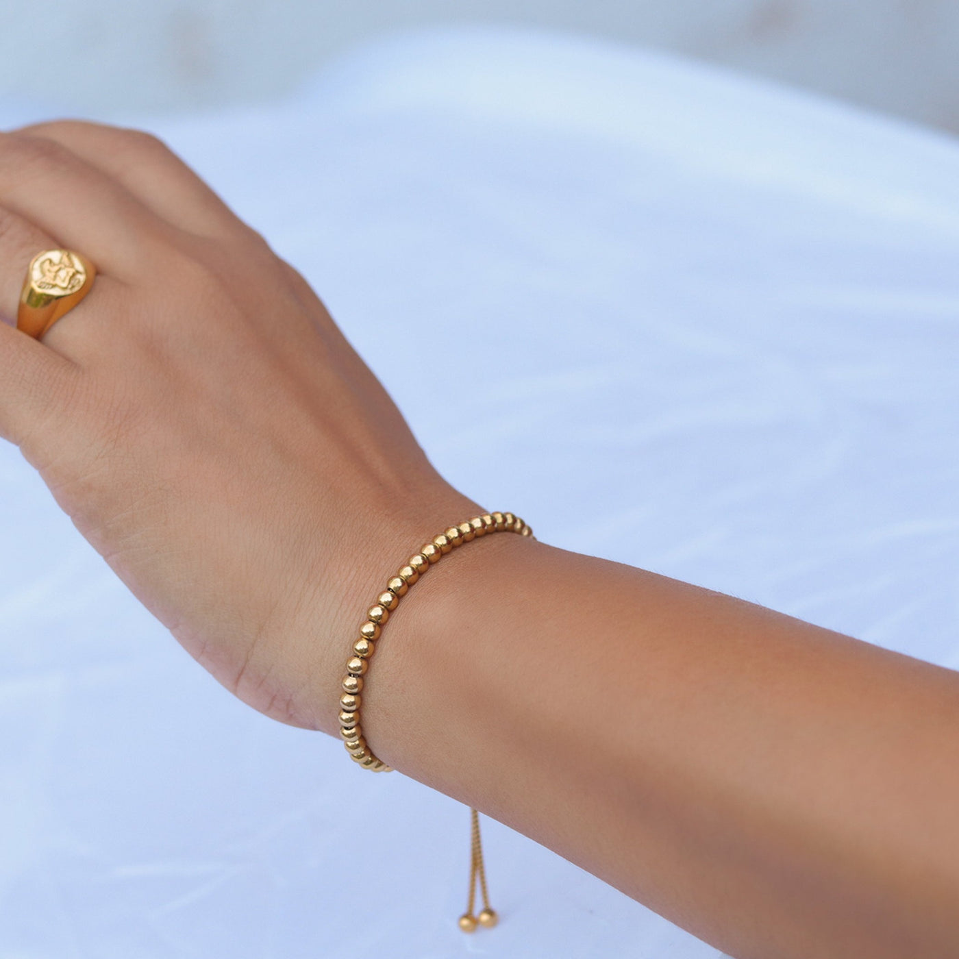 18k Gold-Filled Bead Bracelet