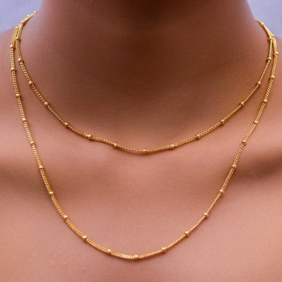 18k Gold Filled Layered Necklace Set