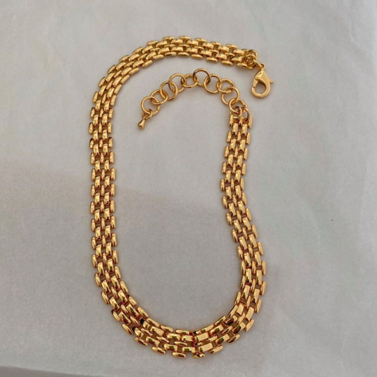 18K Gold-Filled Watchband Necklace