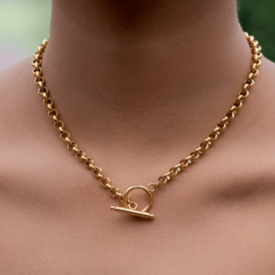  Order Now Toggle Gold Chain Choker Necklace  
