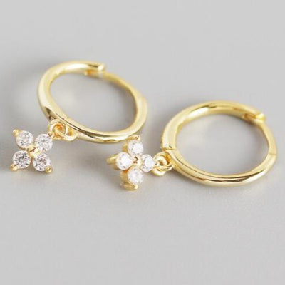 Zircon Flower Hoops