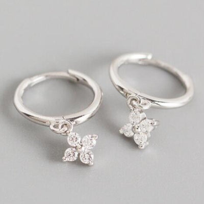 Flower Charm Hoops
