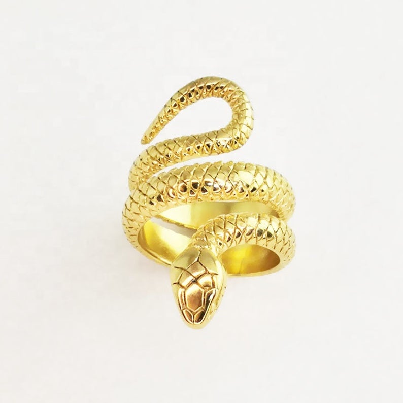 snake coil wrap ring gold