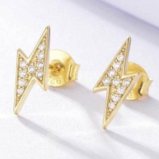 Gold & Silver CZ Stud Earrings