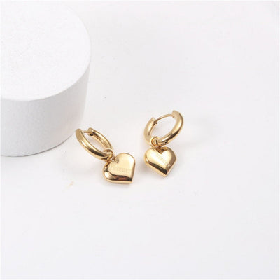 18k Gold-Filled Heart Earrings