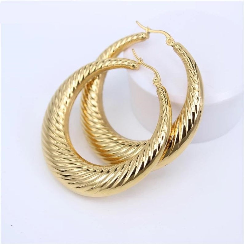 Gold Thick Hoops online