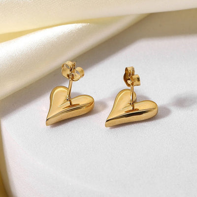 14K Gold-Filled Heart Stud Earrings