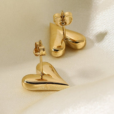 14K Gold-Filled Heart Stud Earrings