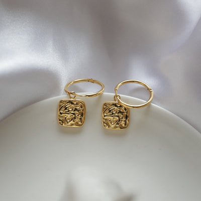 Square Charm Hoops