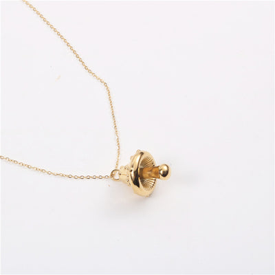18K Gold-Filled Mushroom Pendant Necklace