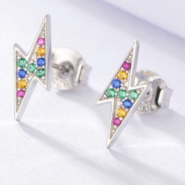 Gold & Silver CZ Stud Earrings with stones