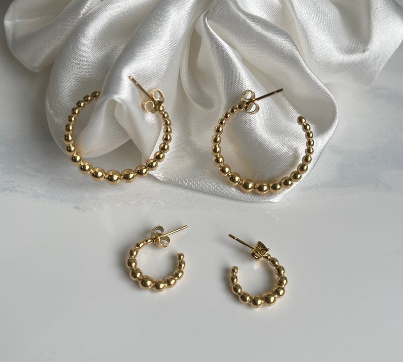 Open Ball Bead Hoops For sale  