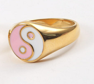 designer gold enamel ring