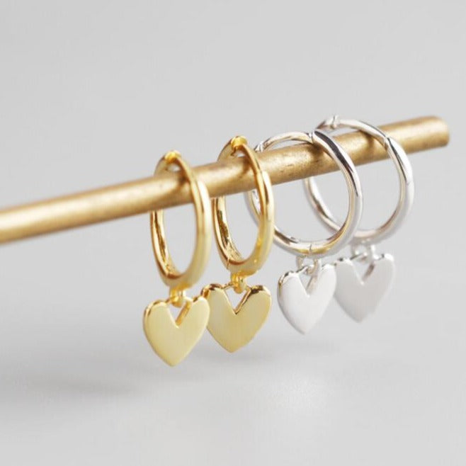 Shop Now Heart Charm Hoops.