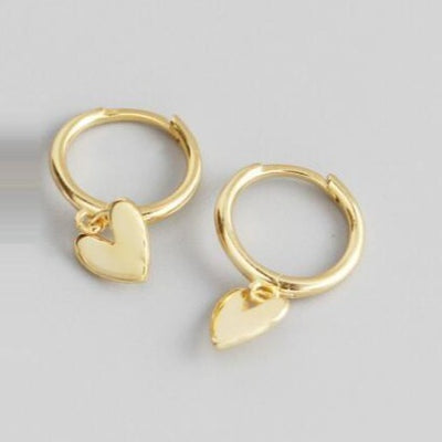 Real Gold Filled  Heart Hoop Earrings |