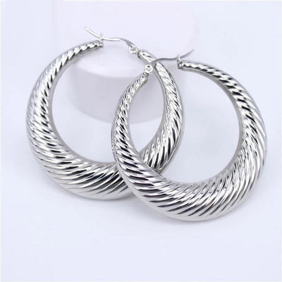 silver Thick Hoops