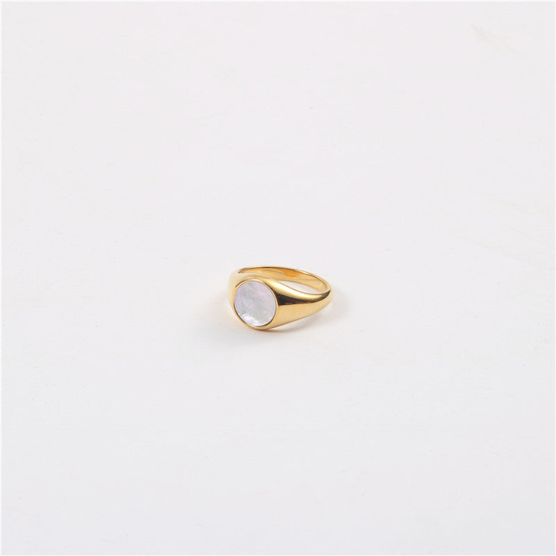  Shell Ring Round Gold filled