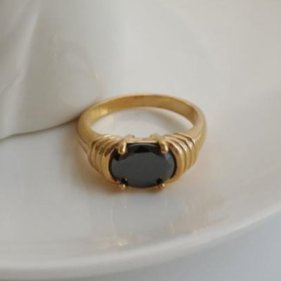 black Cubic Zirconia Ring
