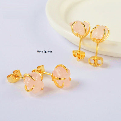 Rose Quartz Earrings For sale 