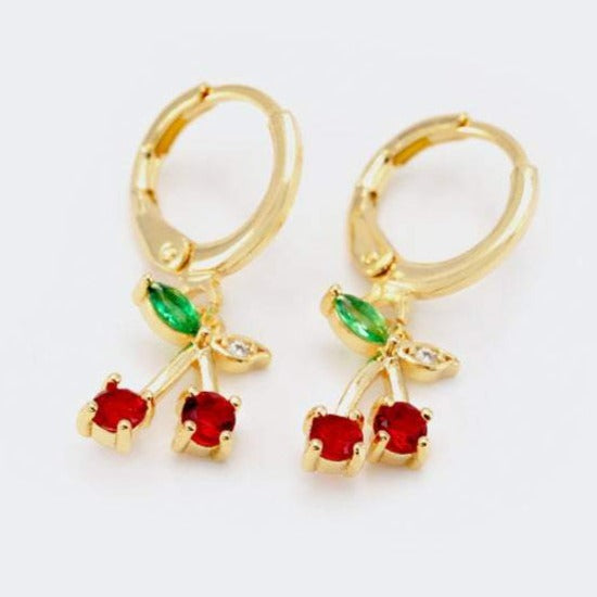 18k Gold Cherry Earrings Best quality