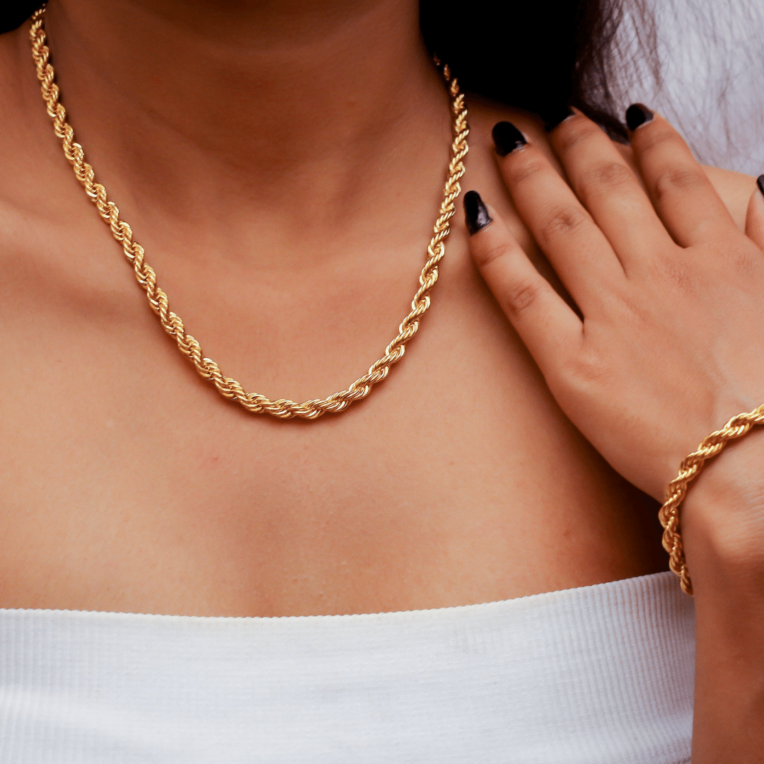 18k Gold Filled Twisted Rope Chain Necklace