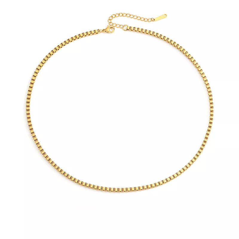 14k Gold Filled Box Necklace For Women