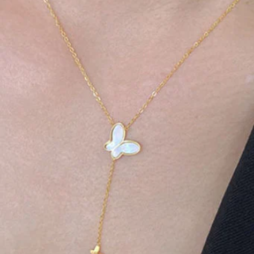18K Gold-Filled Butterfly Shell Necklace
