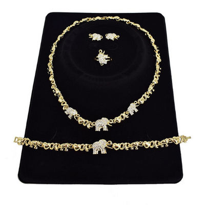 Gold elephant necklace set 