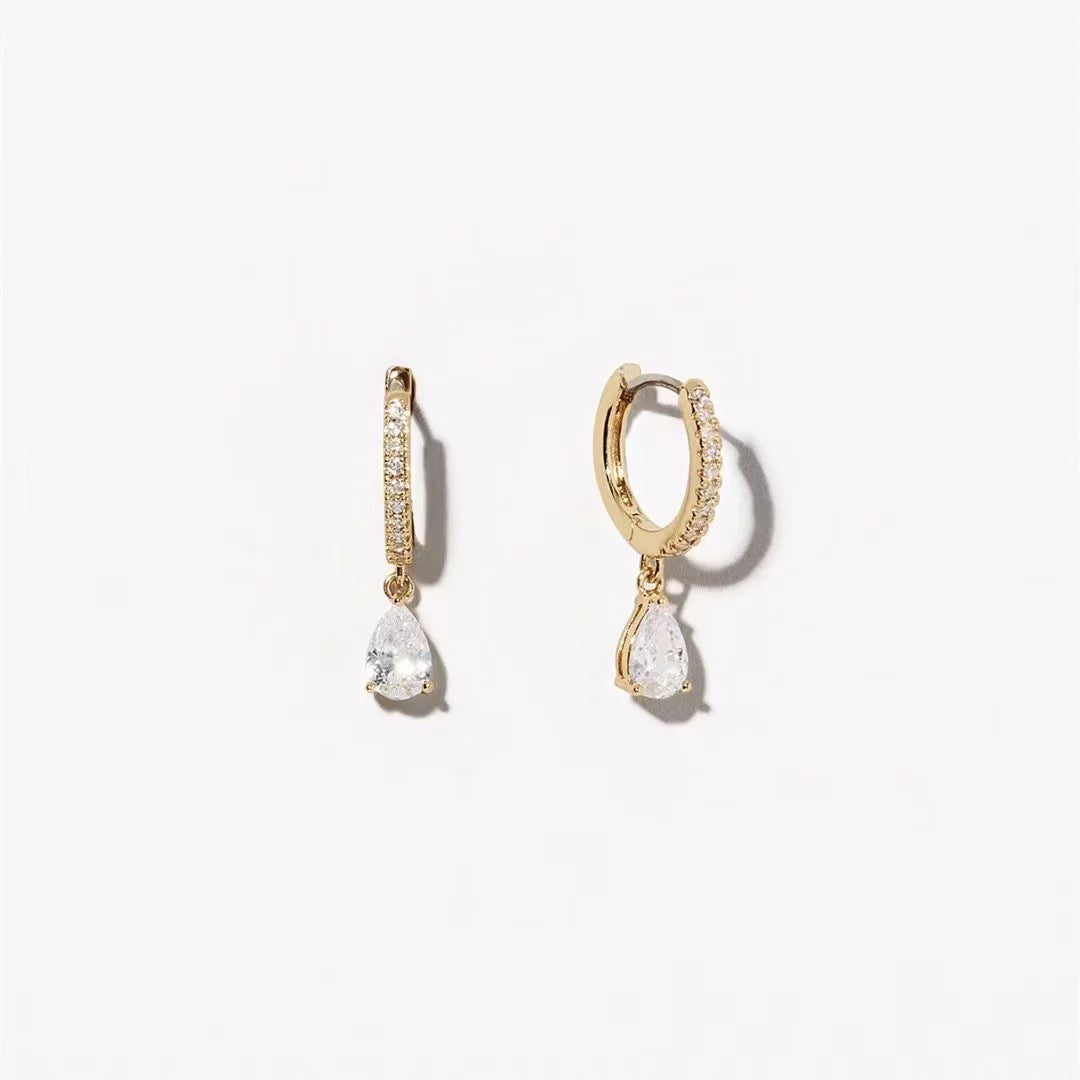 18K Gold-Filled Teardrop Huggie Hoop Earrings