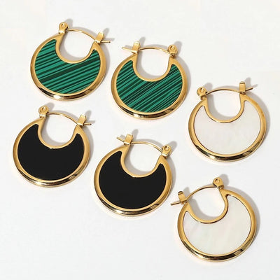 18K Gold-Filled Shell Hoops