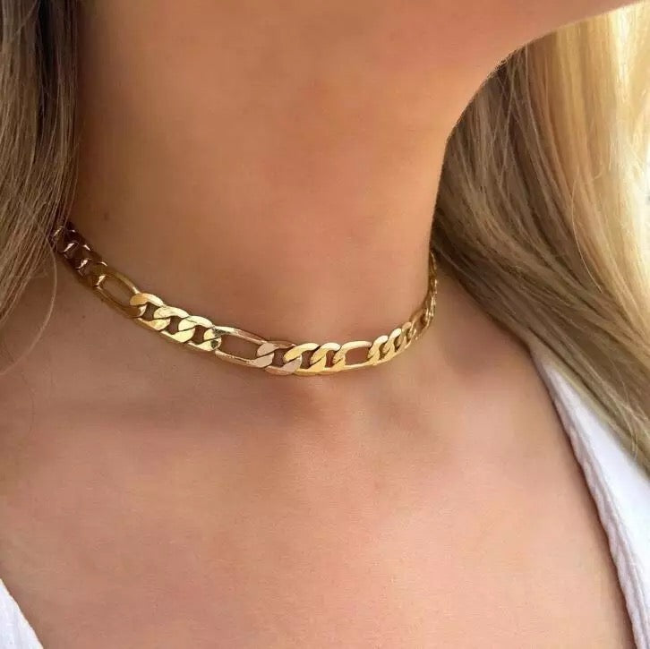 18K Gold-Filled Chunky Figaro Necklace