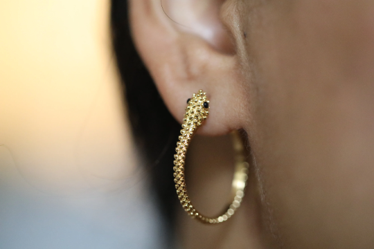 Gold Stud Hoops For Women