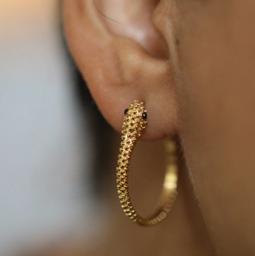 18k Gold Filled Snake Hoop Earrings 