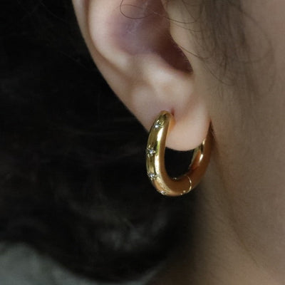 18K Gold-Filled Star Hoop Earrings