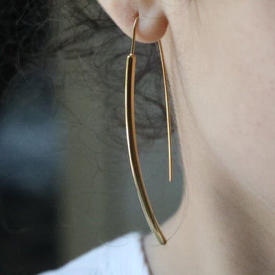 18K Gold-Filled Arc Threader Hoop Earrings