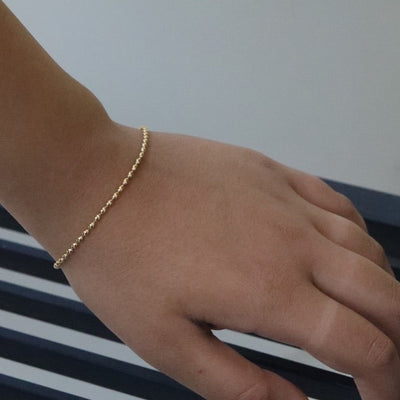 18K Gold-Filled Oval Beaded Bracelet