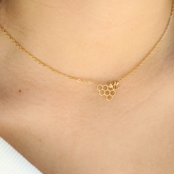 18K Gold-Filled Honeycomb Necklace