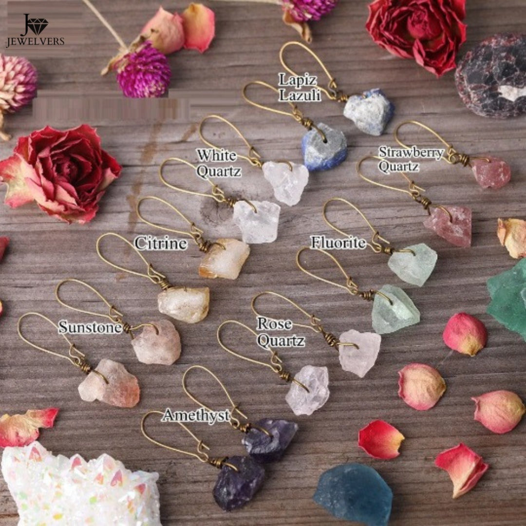 Order Now Natural Raw Stone Earrings