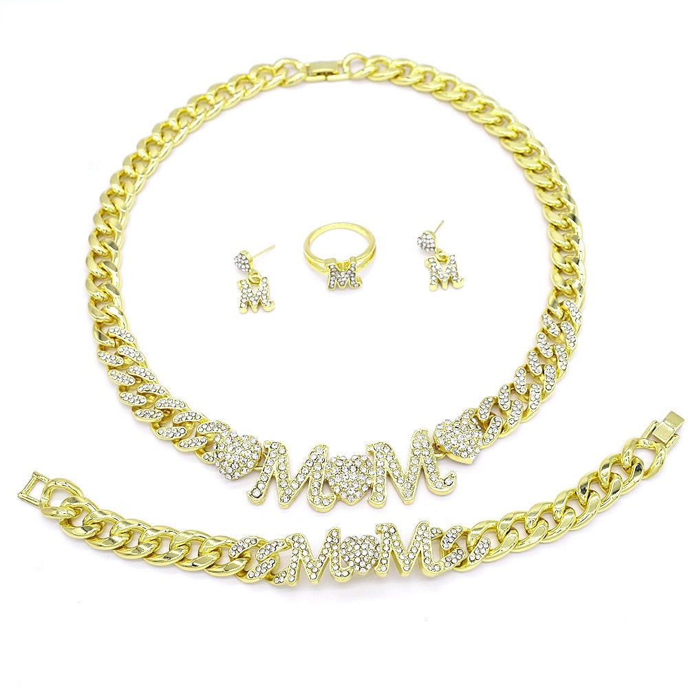 XO mom jewelry set gold filled 