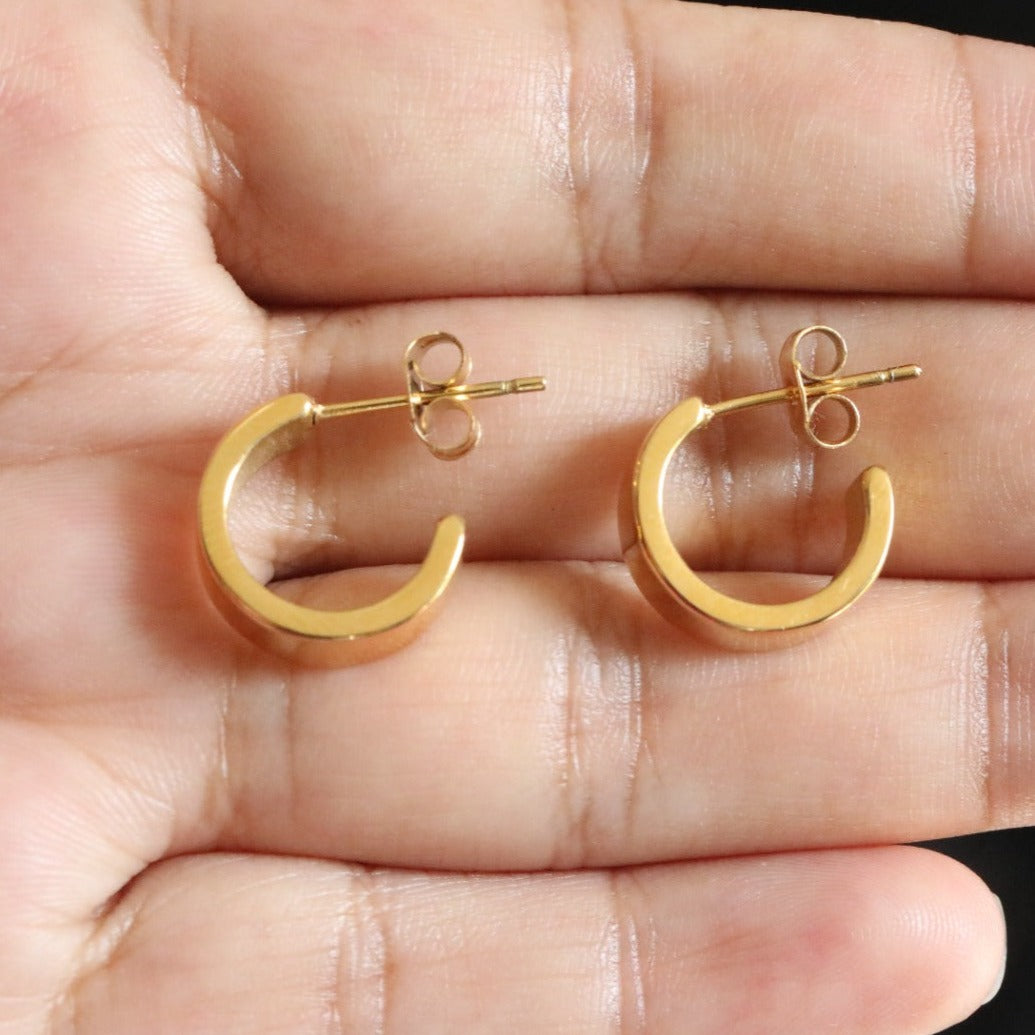 Thick Hoop Earrings  gold